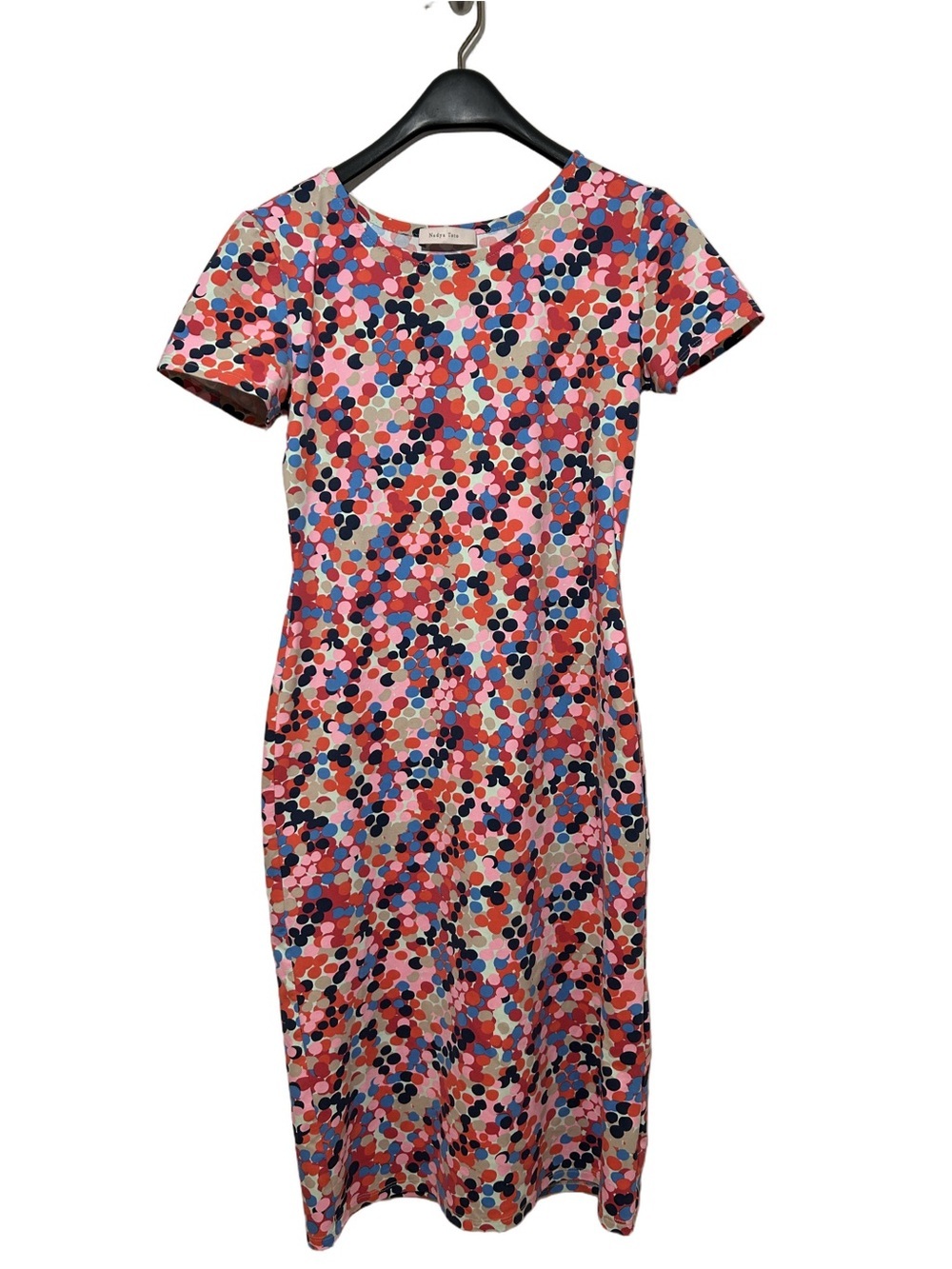 Nadya Toto Multicolor Polka Dot Sheath Dress - Pink Pattern Size S
